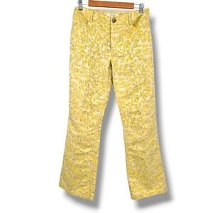 Helios & Luna Women's Yellow Abstract‎ Print Bootcut Flare Pants Size 6